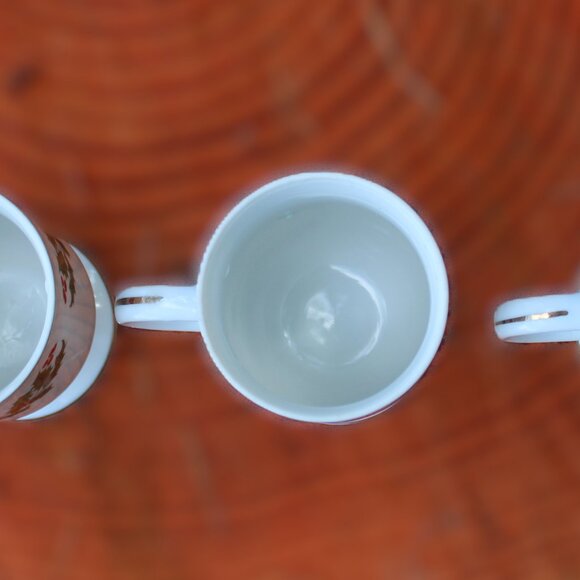 Set of Three Pedestal Mugs Kashima Trading Co. “Christmas Holly” - Picture 5 of 9